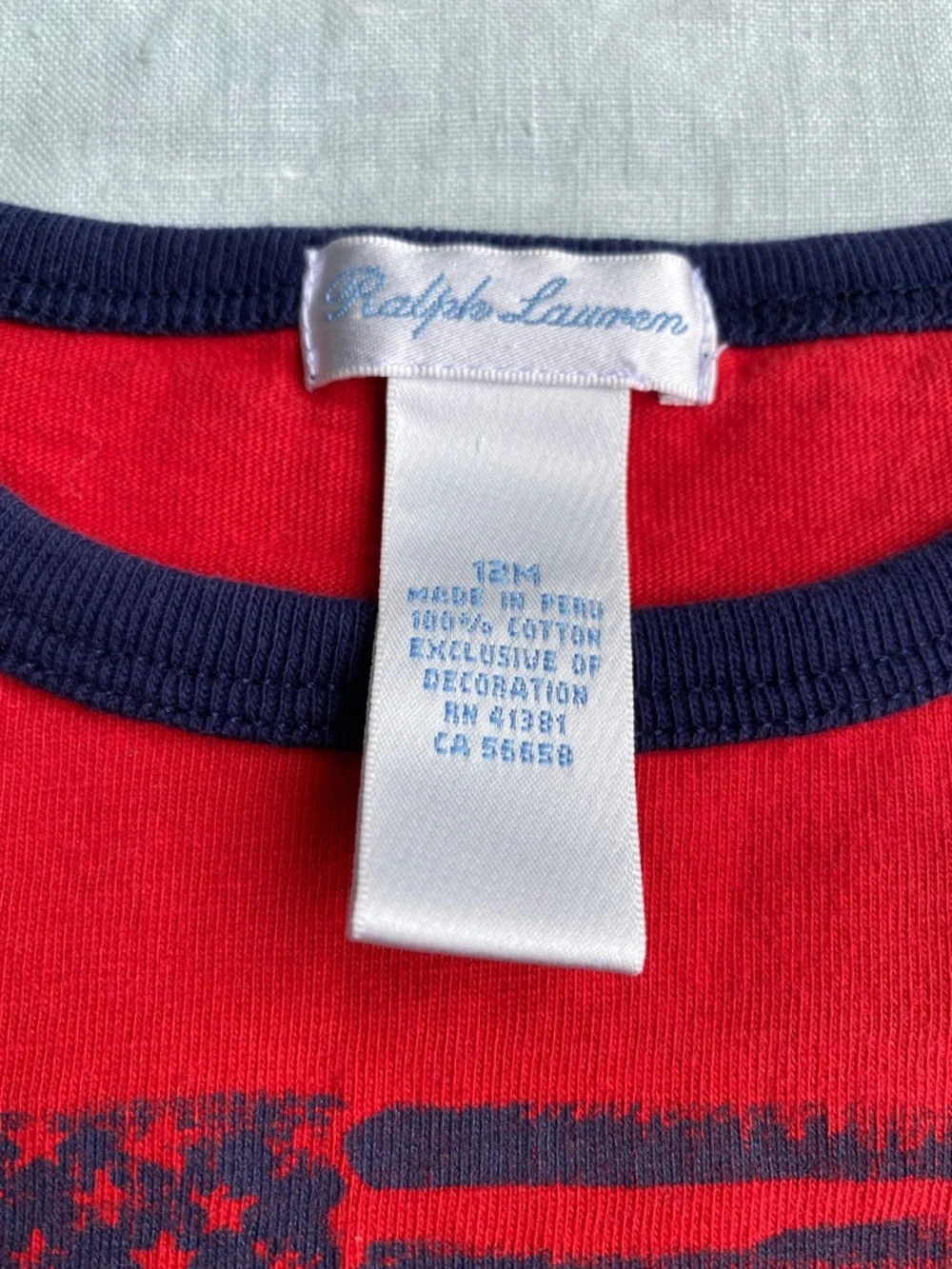 Ralph Lauren American red navy American flag short sleeve t-shirt